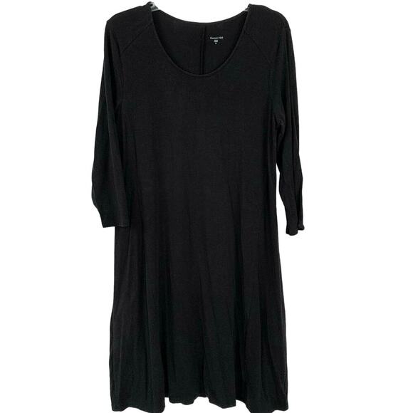 Garnet Hill Dresses & Skirts - Garnett Hill Women Long Sleeve Shirt T-shirt Dress Black Minimalist Size Medium
